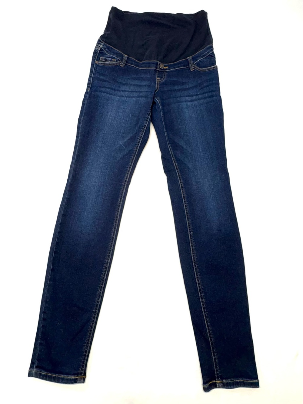Thyme Maternity Dark Blue Jeggings with Black Maternity Panel Size Medium
